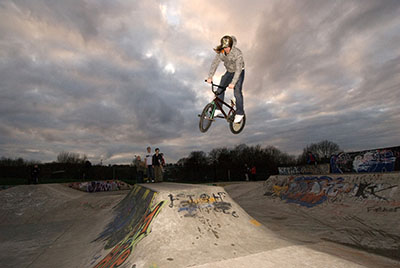 Flying high at a Runcorn skate park – promotional brochure for Halton Borough Council.