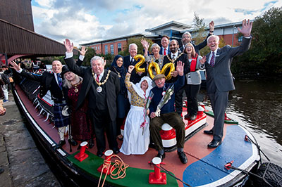 VIP party celebrate Leeds & Liverpool Canal Bicentenary in Blackburn. Photo: Mike Poloway