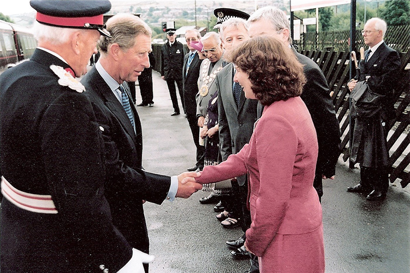 Lynn meets Prince Charles at the re-opening of the Huddersfield Narrow Canal